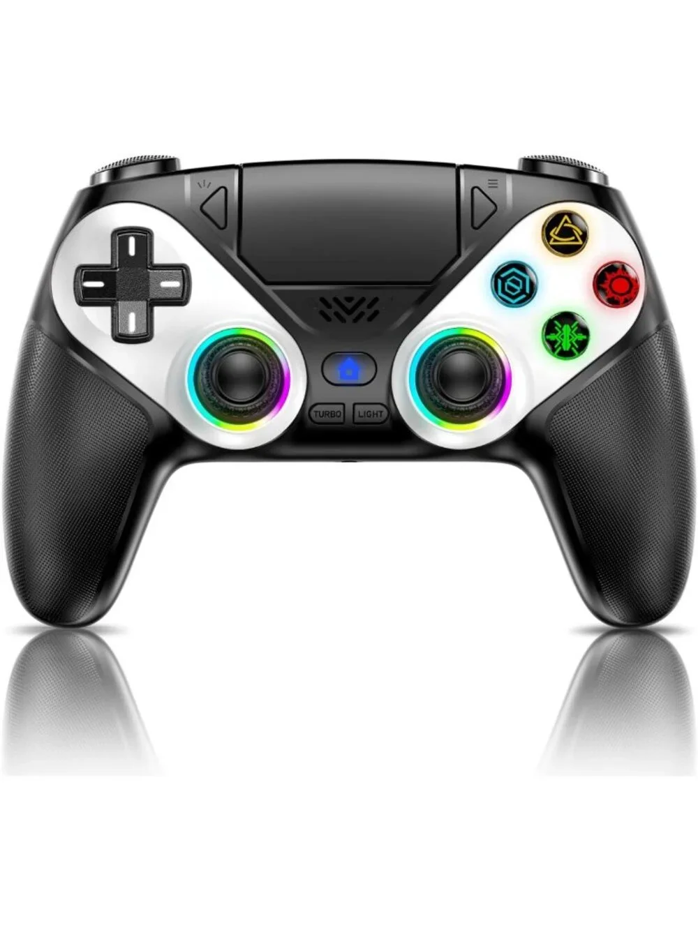 Wireless LED Game Controller for PS5 & PC | Dual Vibration, Turbo Function